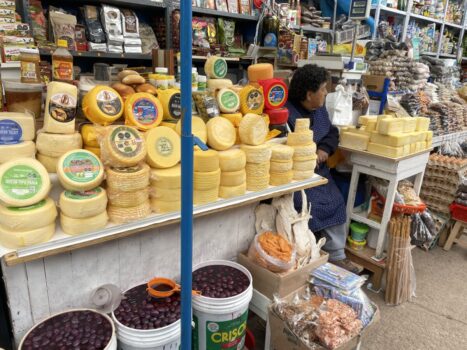 Peru Travel Cheese Stand in Wanchaq Market