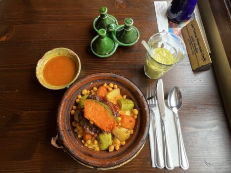 Lunch: Vegetable tagine with chickpea and couscous